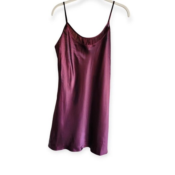Y2K Vintage Satin Slip Dress Burgundy S deadstock 1990s Y2K Jones New York NWT - Picture 2 of 8